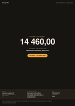 Deposit request PDF template with the amount set as a full-page poster